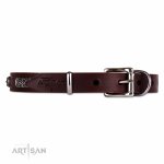 Halsband Leder 2 cm mit Barock Platten verziert_2