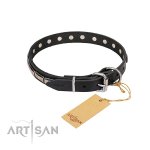Designer Lederhalsband von FDT Artisan mit großen Platten_1
