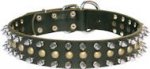 Leather Spiked and Studded dog collar 3 Rows