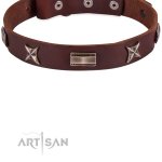 Lederhalsband 2,5 cm Sternen und Platten exklusiv von FDT Artisan_3