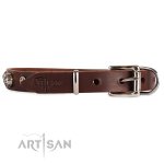 Echtleder Halsband dekoriert mit Sternen Nieten_5