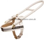 Hundegeschirr Weiß Bestseller | Blindenhundgeschirr aus weißem Leder