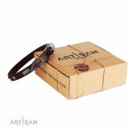 Halsband Leder 2 cm mit Barock Platten verziert_5