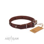 Lederhalsband 2,5 cm Sternen und Platten exklusiv von FDT Artisan_6