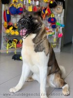 Schwarzer Drahtmaulkorb mit Filz-Polsterung für American Akita_2