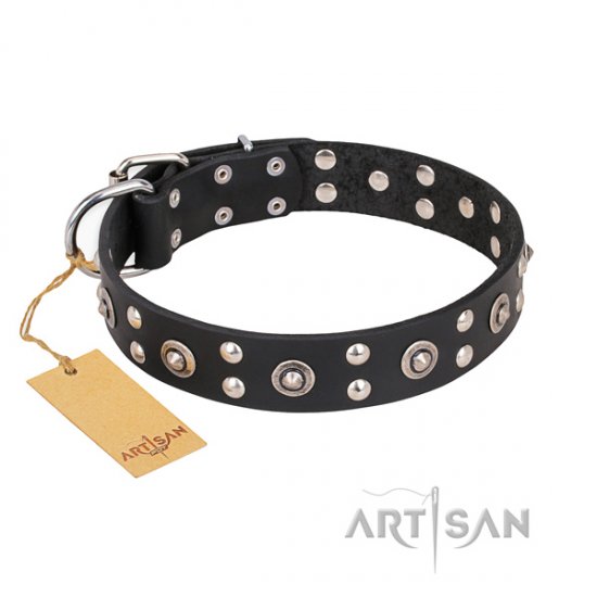 Hundehalsband Leder "Refined Essence" FDT Artisan in Schwarz