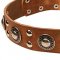Hundehalsband Leder Breit mit Rock'n'Roll Design