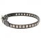 Leather Collar Dog soft with chrome-plated studs