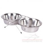 Hundeschüssel aus Stahl mit Doppelständer_0
