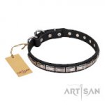 Designer Lederhalsband von FDT Artisan mit großen Platten_0