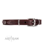 Designer Lederhalsband 2 cm mit Nieten im Blumen Motiv ❁_7