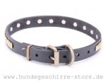 Originelles Lederhalsband mit Messing Platten für Bulldogge_4