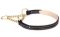 Hundehalsband aus Leder mit goldfarbiger Stahl-Kette