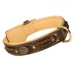 Exclusive Nappa Padded Handmade Leather Dog Collar_0