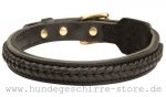 Exklusives Lederhalsband 2,5 cm mit Flechten-Dekor_3