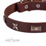 Lederhalsband 2,5 cm Sternen und Platten exklusiv von FDT Artisan_4