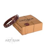 Hundhalsung aus Echtleder im exklusiven Kreisen Deisgn_5