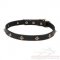 Leder Hundehalsband mit Messing Rhomben Super Stark