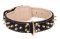 Hundehalsband aus Leder mit Messing-Spikes und Nappa-Futter