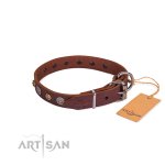 Hundhalsung aus Echtleder im exklusiven Kreisen Deisgn_6