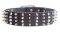 Hundehalsband Leder 4-reihigenPyramiden und Nieten, breit 5 cm