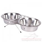 Hundeschüssel aus Stahl mit Doppelständer_1