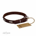 Schickes Hundehalsband \"Barock\" mit gravierten Kugeln und Platten_6