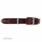 Schickes Hundehalsband \"Barock\" mit gravierten Kugeln und Platten_2