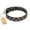 Hundehalsband aus Leder "Romantic Breeze" FDT Artisan, schwarz