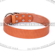 Hellbraunes Hundehalsband aus dem Echtleder, Klassisch Hellbraunes Hundehalsband aus dem Echtleder, Klassisch