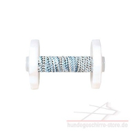 Apportierholz für Hunde mit weißem Platten und buntem Handgrif Apportierholz für Hunde mit weißem Platten und buntem Handgrif