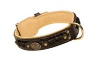 Exklusives Hundehalsband aus Leder geflochten, gepolstert Exklusives Hundehalsband aus Leder geflochten, gepolstert