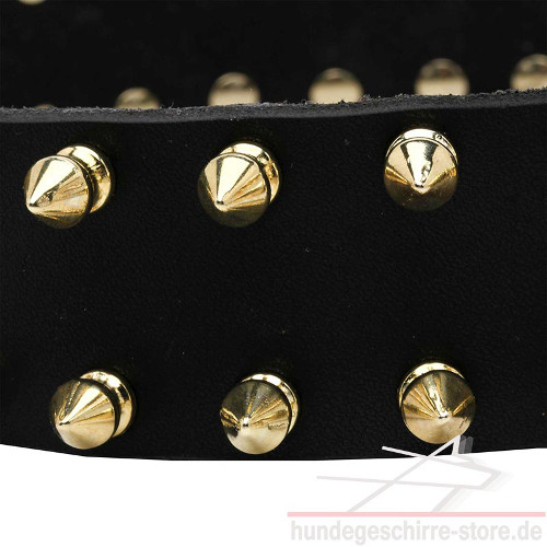 Halsband mit Nieten-Spikes aus Messing