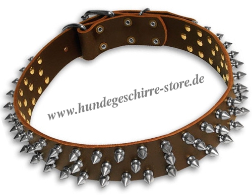 Luxus Lederhalsband mit Spikes, Laika