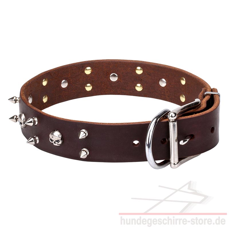 Lederhalsband Hund Handarbeit