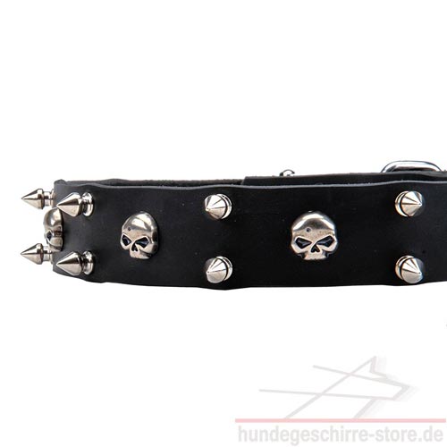 hundehalsband schädel und spikes deluxe hundeshop