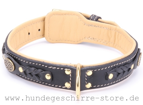 Leder Hundehalsband, bequem