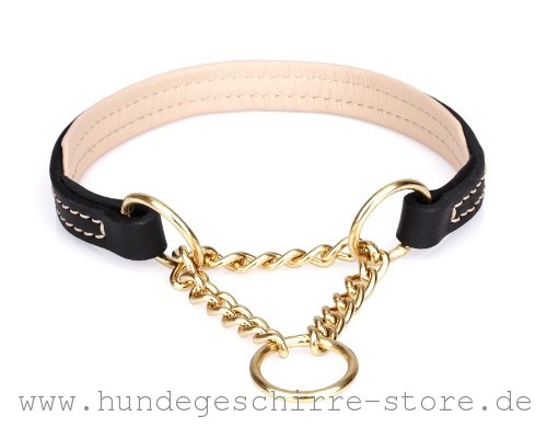 gepolstertes Hundehalsband aus Leder