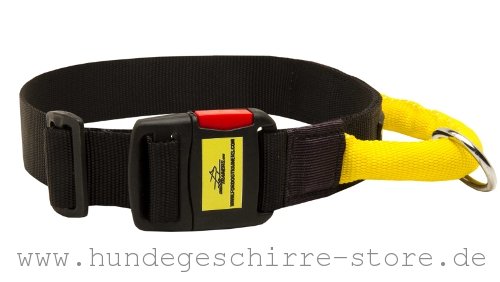 Profi Hundehalsband Nylon mit Steckverschluss aus Kunststoff mit Nylon-Griff