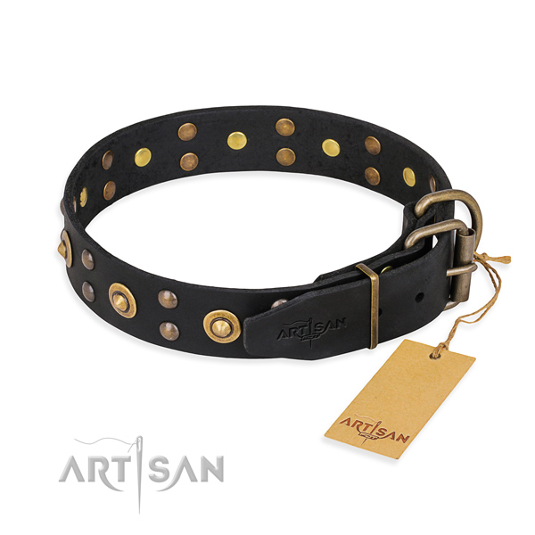 Hundehalsband Leder mit Handverzierung