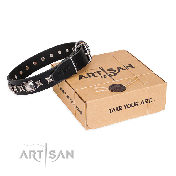 Leather dog collar online