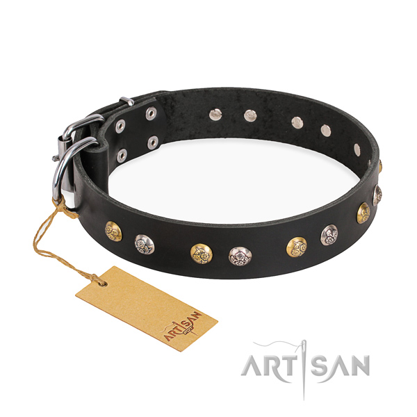 gut bearbeitetes Hundehalsband Leder 