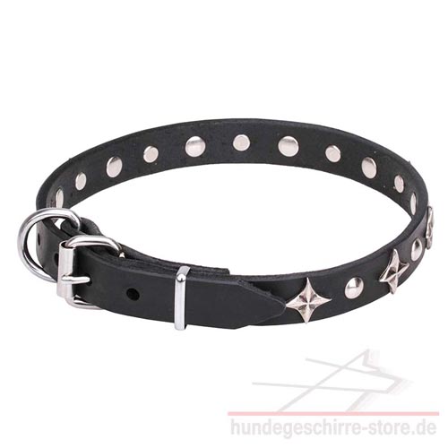 Leder Halsband für Hunde mit Verzierung