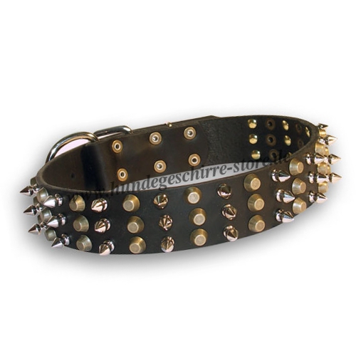 Leder Halsband
Spikes und Pyramiden Design