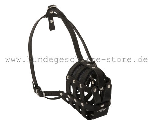 Designer muzzle made of genuine leather