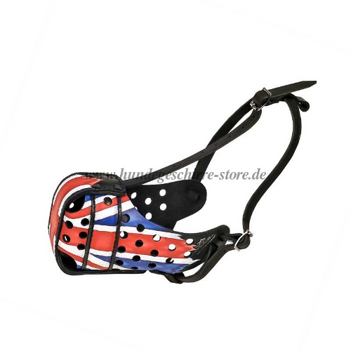 dog muzzle leather agitation work union jack buy