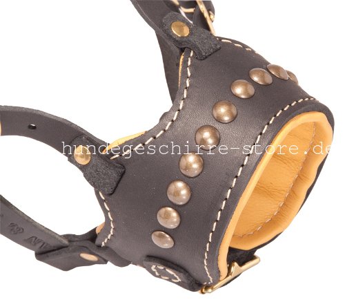 Muzzle soft Leather Studded