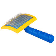 Special curved slicker brush with an unbreakable handle.