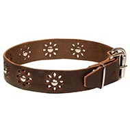 Hunde Halsband Fettleder für tägliche Spaziergänge