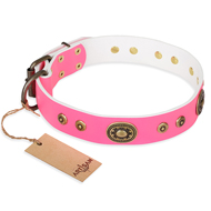 Leder Halsband für Hunde "Pink Pearl" FDT Artisan in Rosa, grel Leder Halsband für Hunde "Pink Pearl" FDT Artisan in Rosa, grel